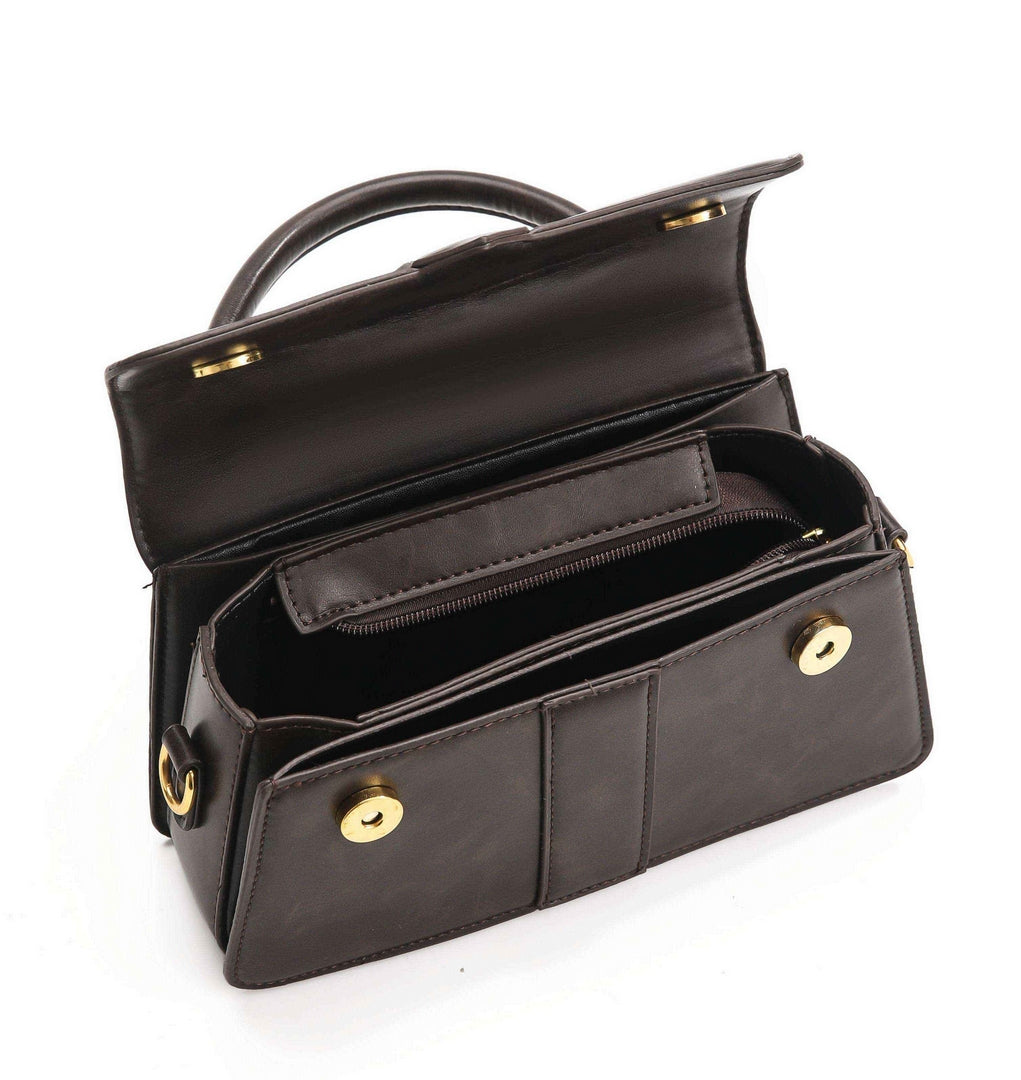 Vintage Top Handle Satchel – Espresso Brown Edition