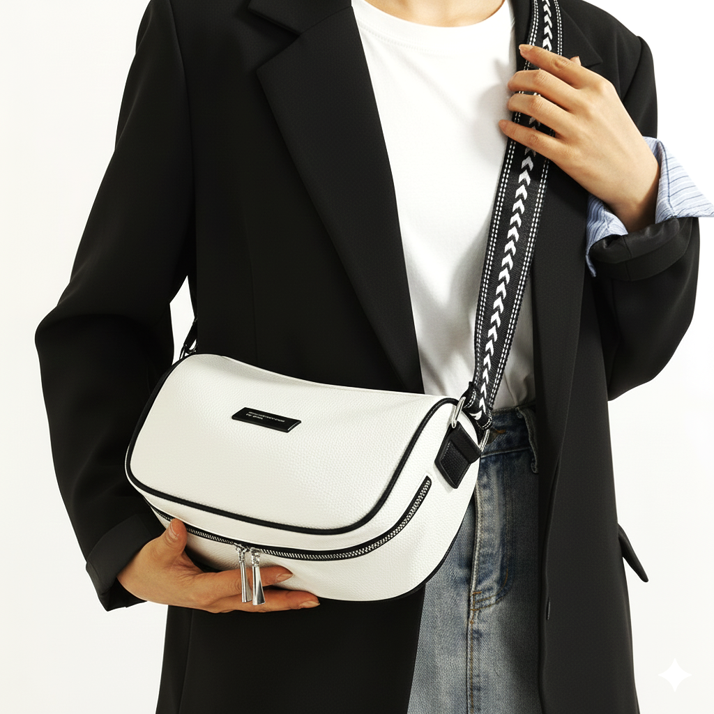 The "Urban Nomad" Cylinder Crossbody (Ivory White)