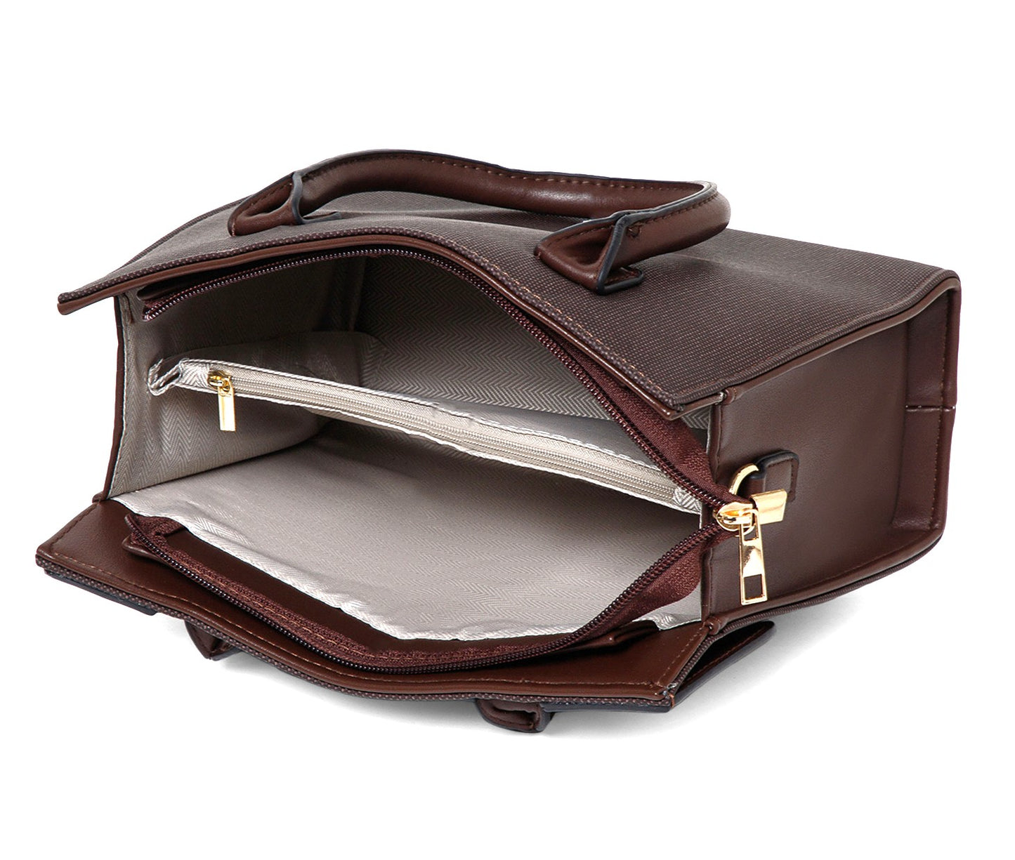 Classic Top Handle Structured Bag – Brown Edition