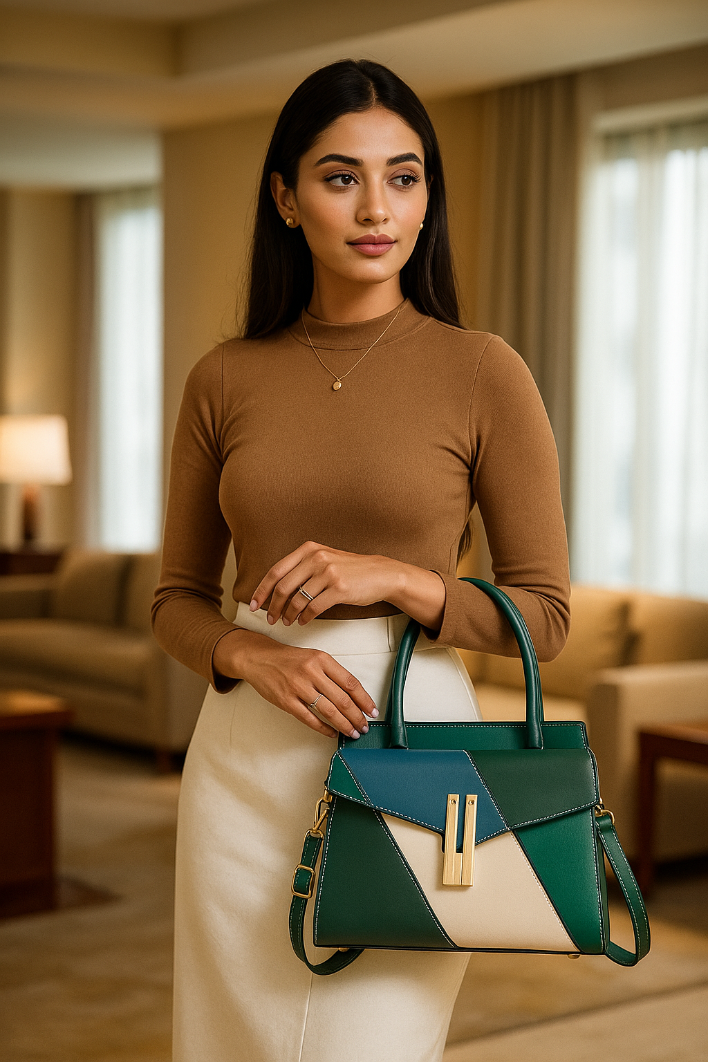 The "Architectural" Color-Block Satchel