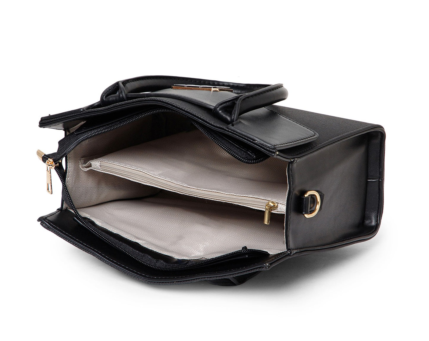 Classic Top Handle Structured Bag – Black Edition