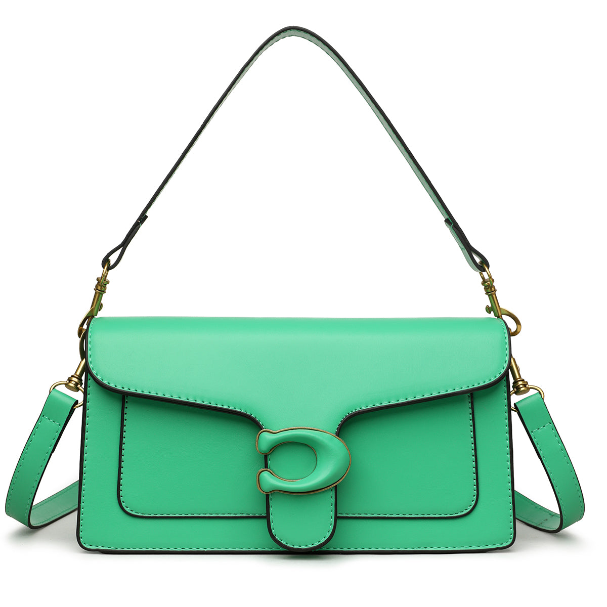 The "Emerald C-Clasp" Shoulder Bag (Mint Green)