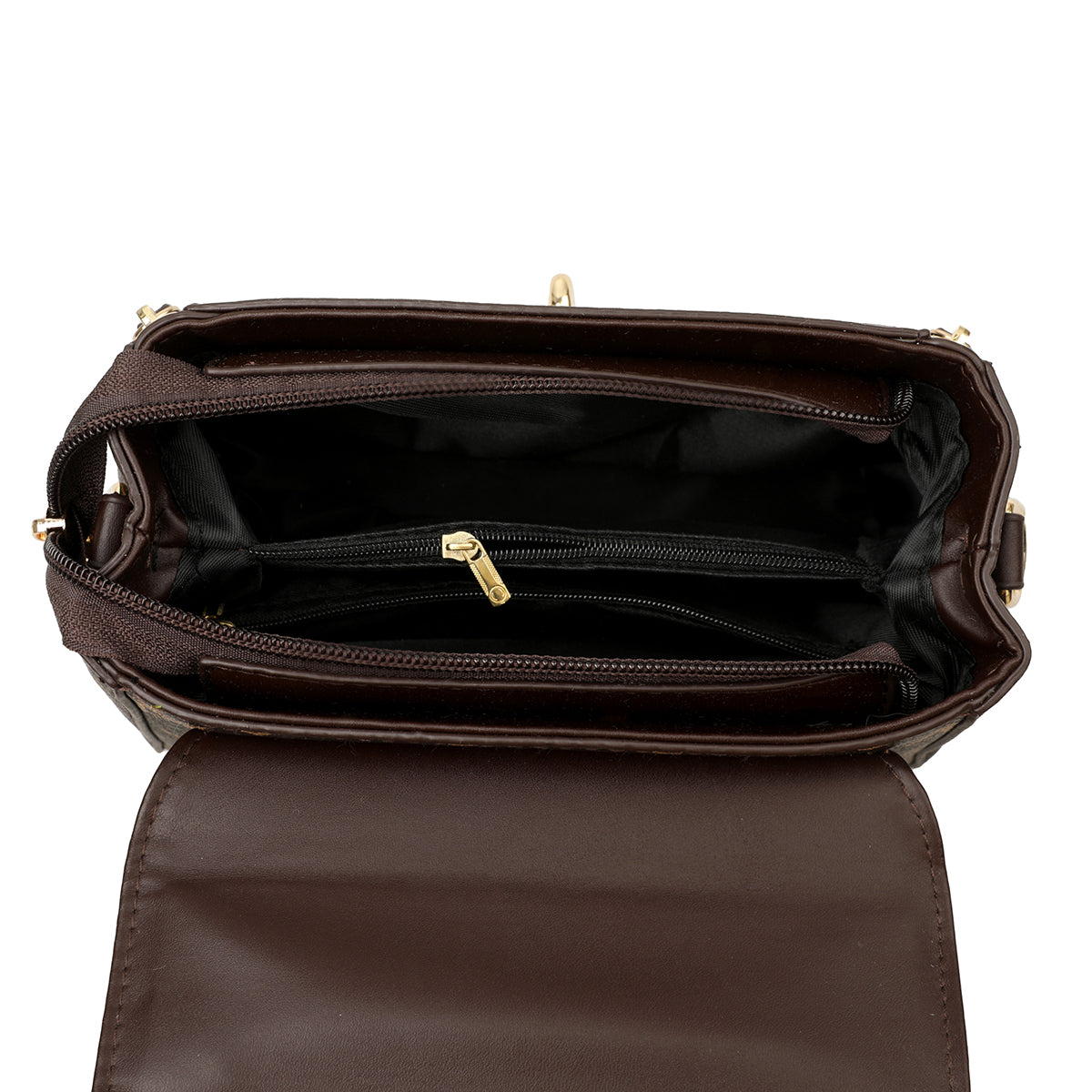 Elegant Monogram Top Handle Satchel – Brown Edition