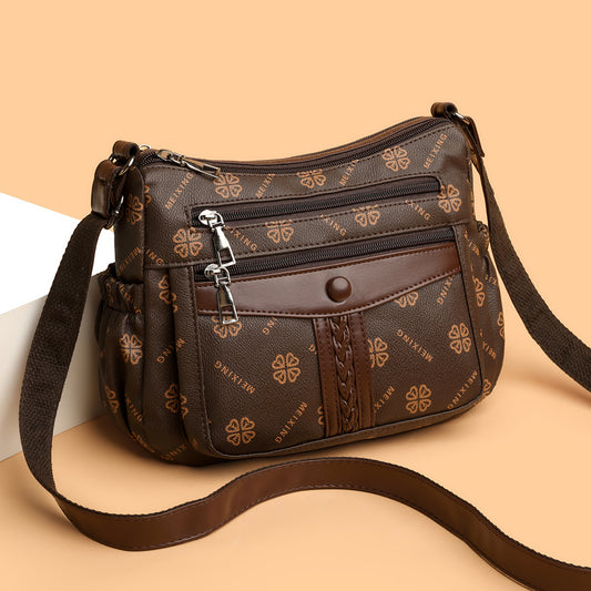 The "Practical Clover" Organizer Crossbody (Deep Brown)