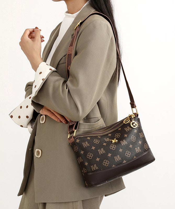 The "Iconic Triple-Zip" Crossbody (Deep Brown)