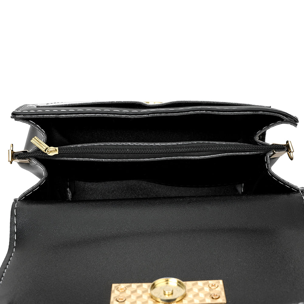 The Heart-Quilt Crossbody in Onyx & Alabaster