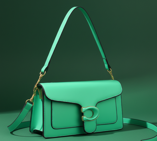 The "Emerald C-Clasp" Shoulder Bag (Mint Green)
