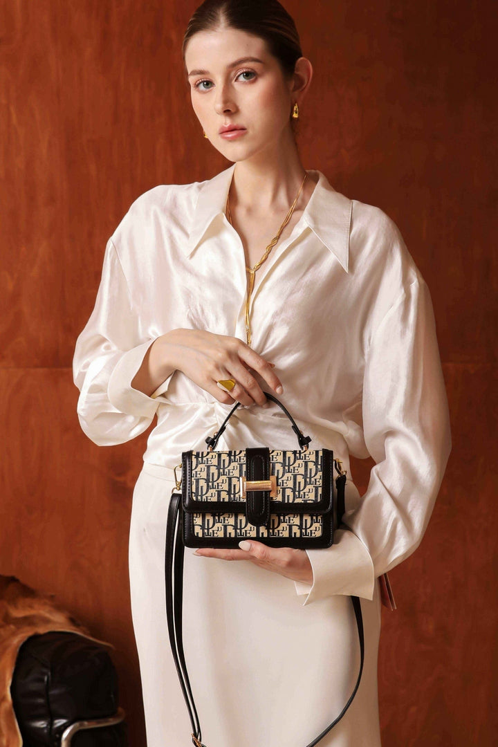 Signature Monogram Top Handle Bag – Black Edition