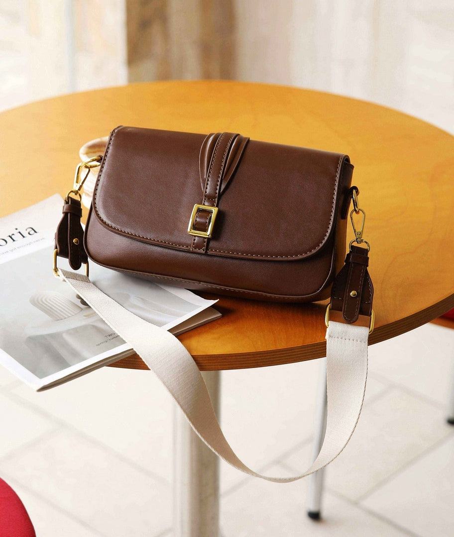 Classic Buckle Crossbody Bag – Brown Edition