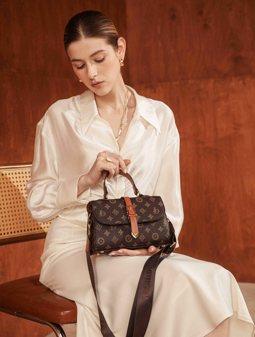 Classic Monogram Top Handle Crossbody Bag – Brown Edition