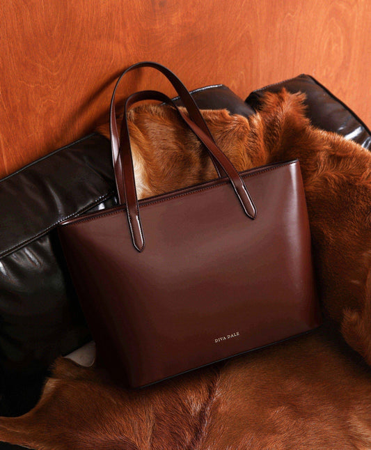 Classic Minimalist Tote Bag – Espresso Brown Edition