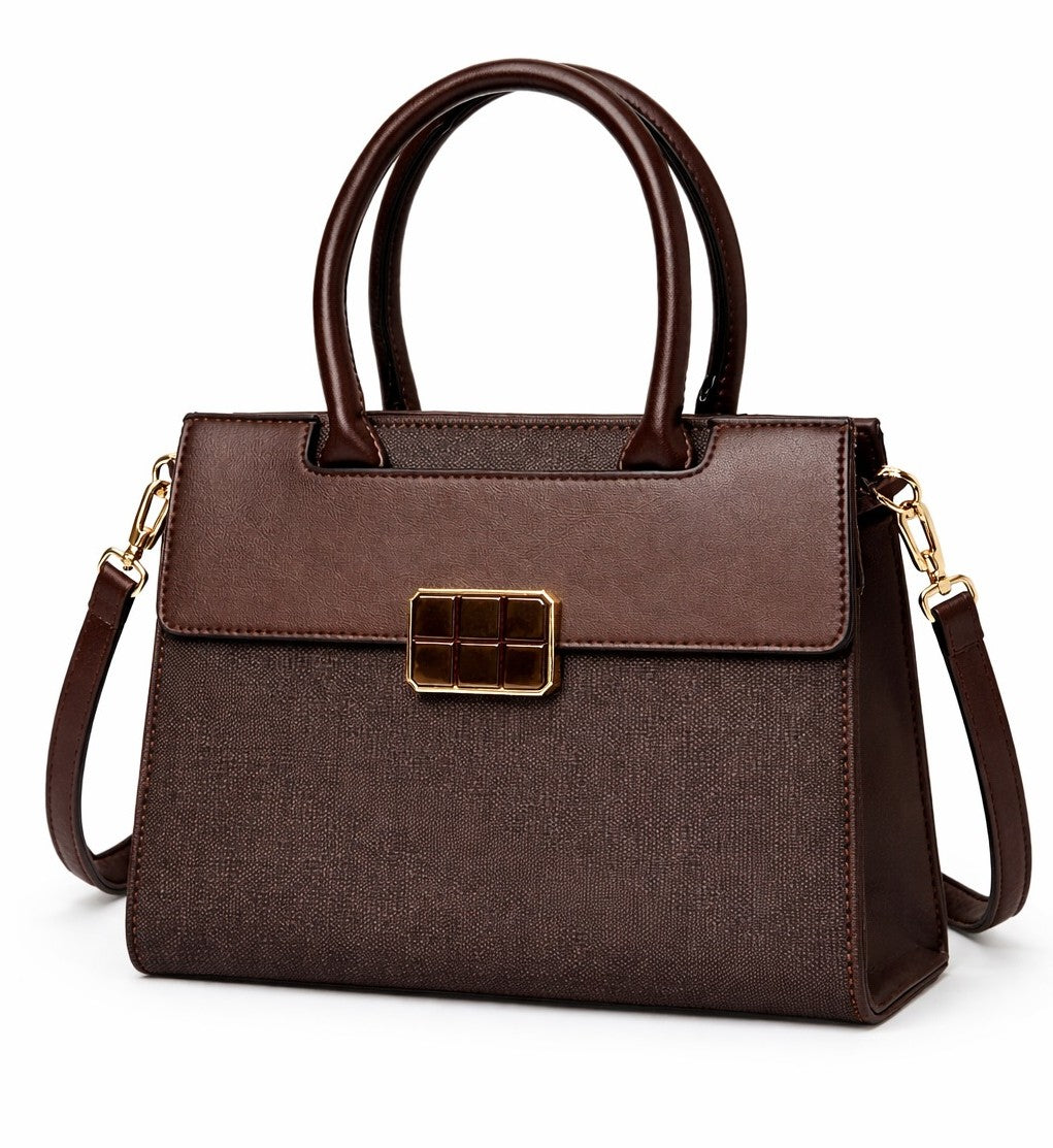 Classic Top Handle Structured Bag – Brown Edition