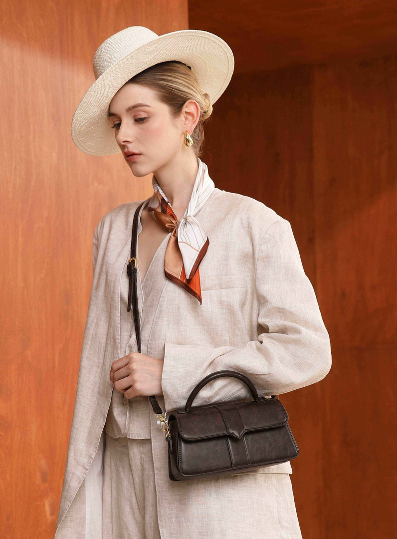 Vintage Top Handle Satchel – Espresso Brown Edition