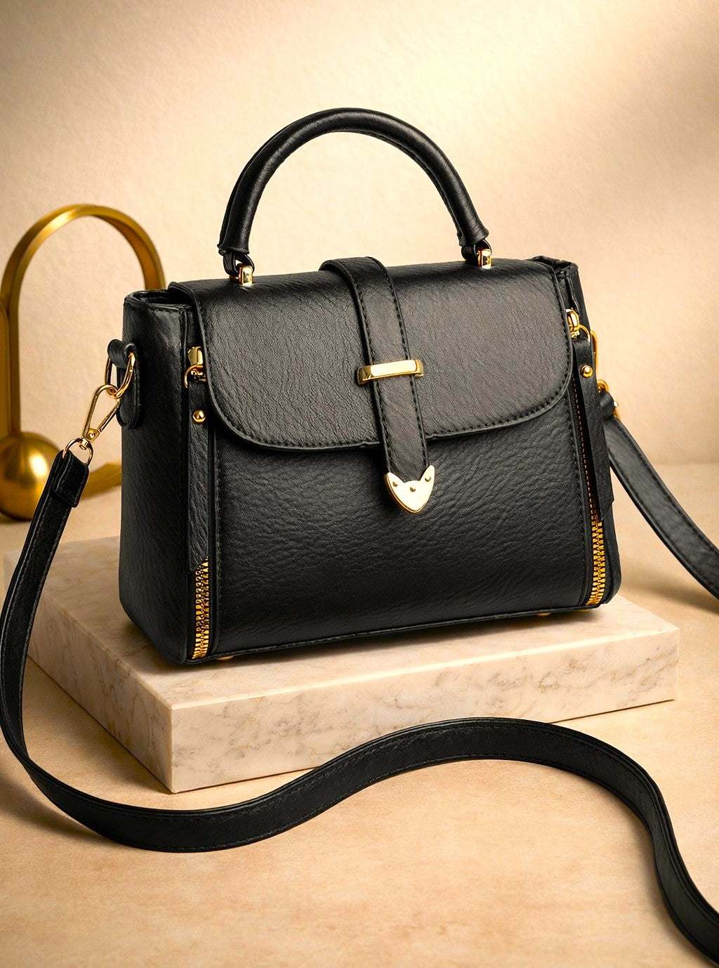 The “Midnight Luxe” Top Handle Bag