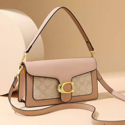 The "Monogram Buckle" Shoulder Bag (Nude/Blush)