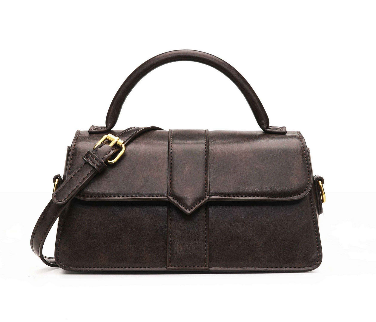 Vintage Top Handle Satchel – Espresso Brown Edition
