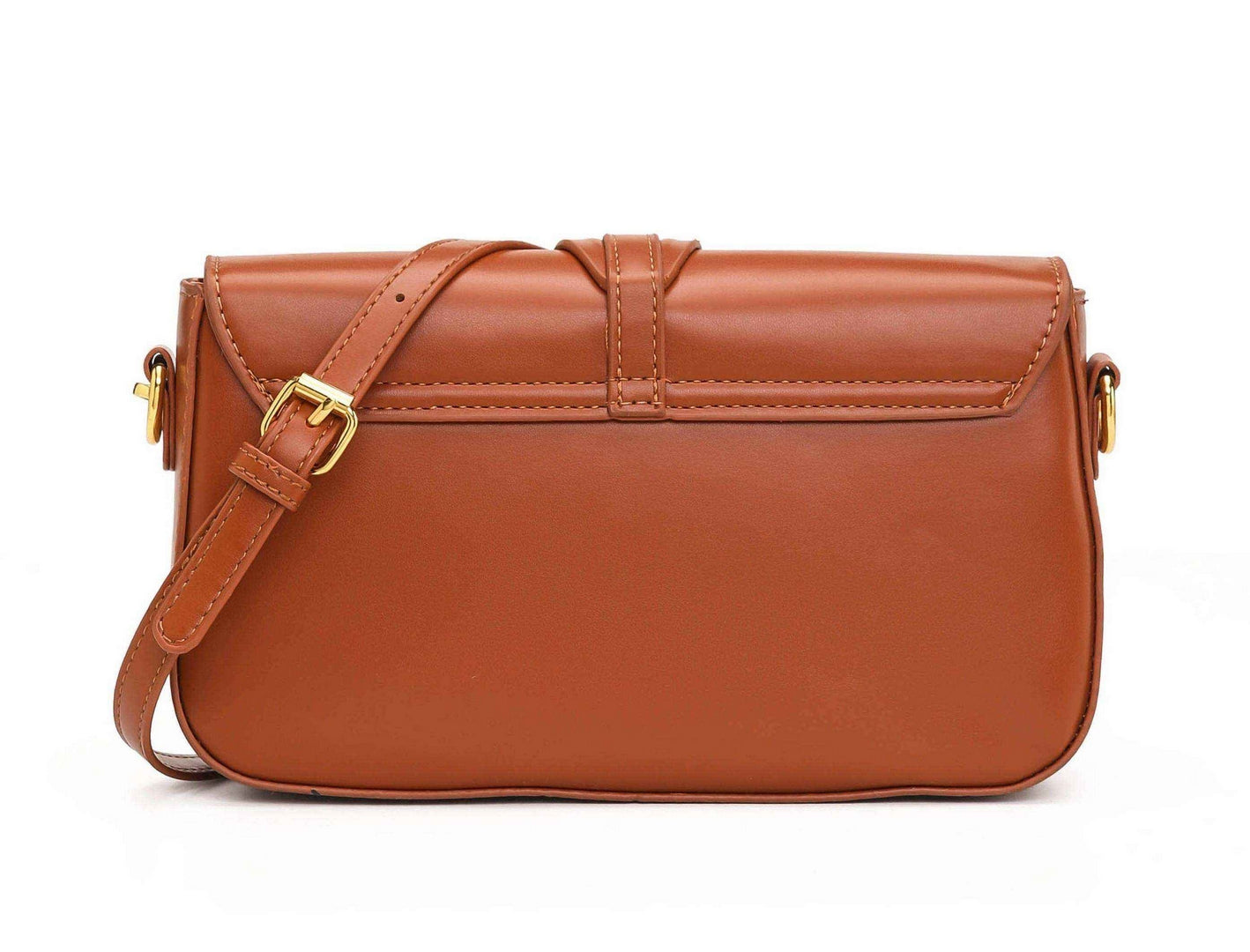Classic Buckle Crossbody Bag – Tan Brown Edition