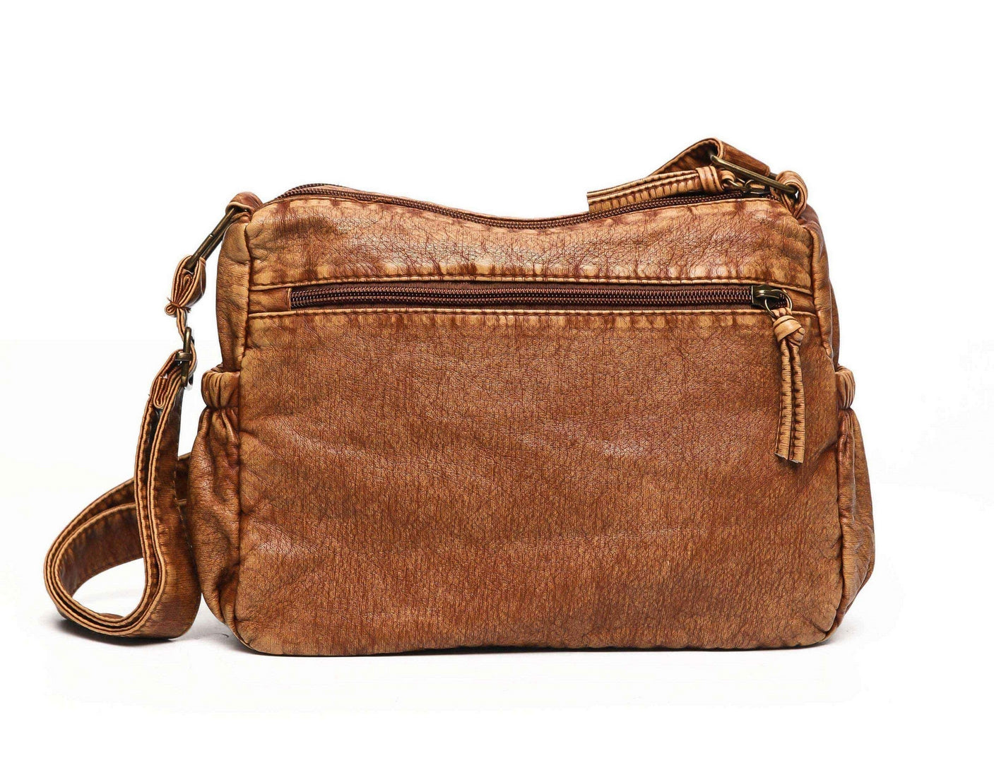 Vintage Multi-Pocket Crossbody Bag – Tan Edition