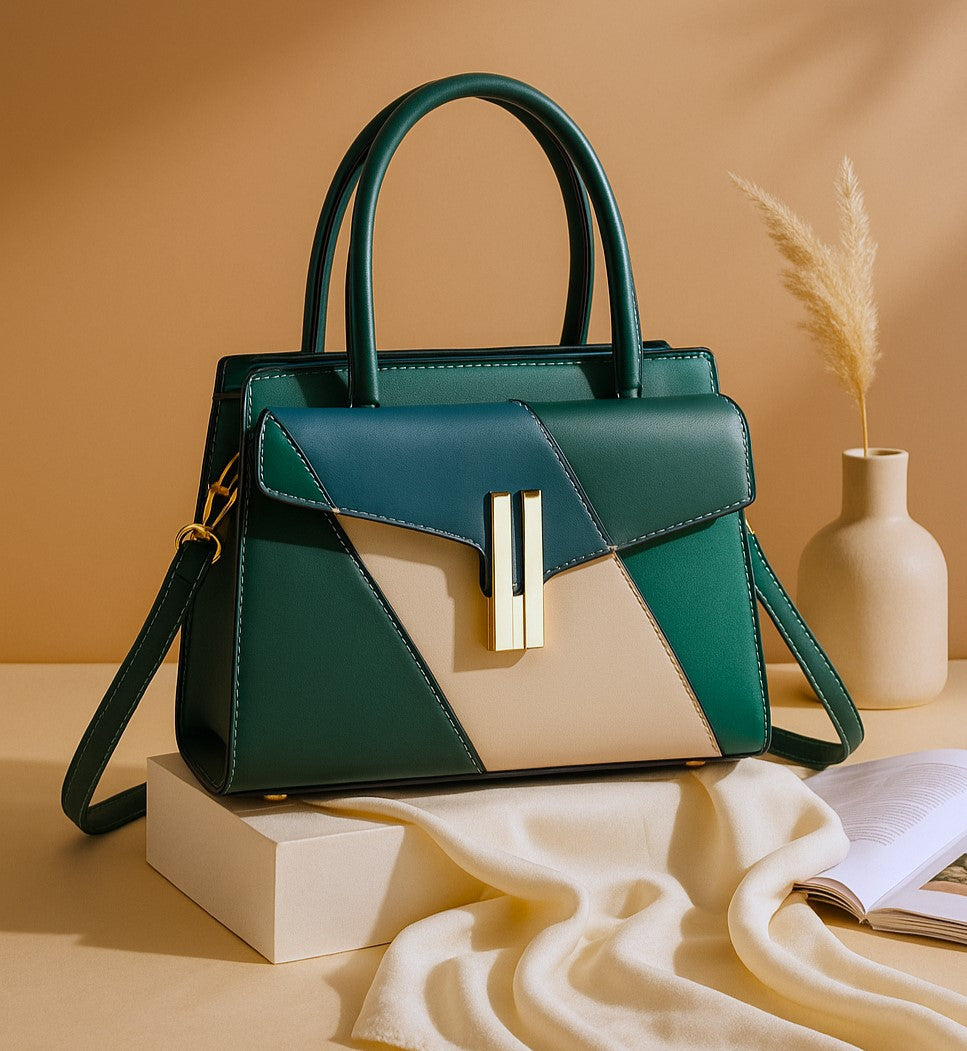 The "Architectural" Color-Block Satchel