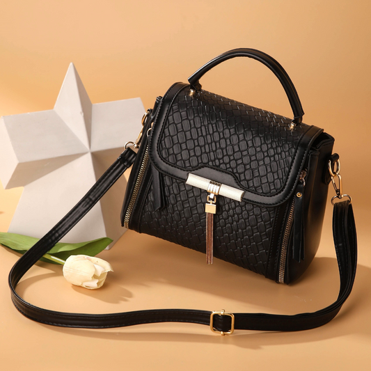 The Croc Charm Satchel – Black Luxe Edition