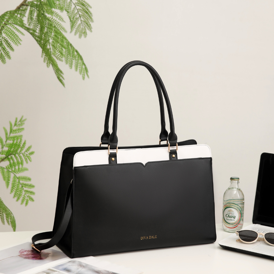 Stellar Monochrome Carryall – Silhouette Executive Laptop Tote