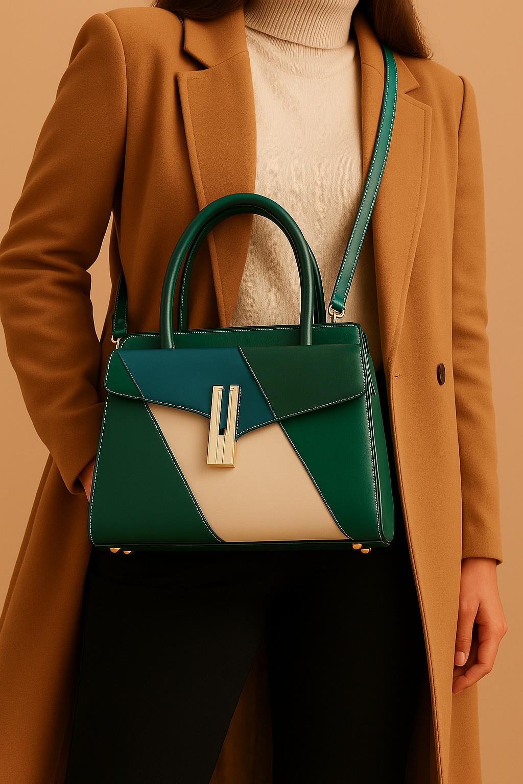 The "Architectural" Color-Block Satchel