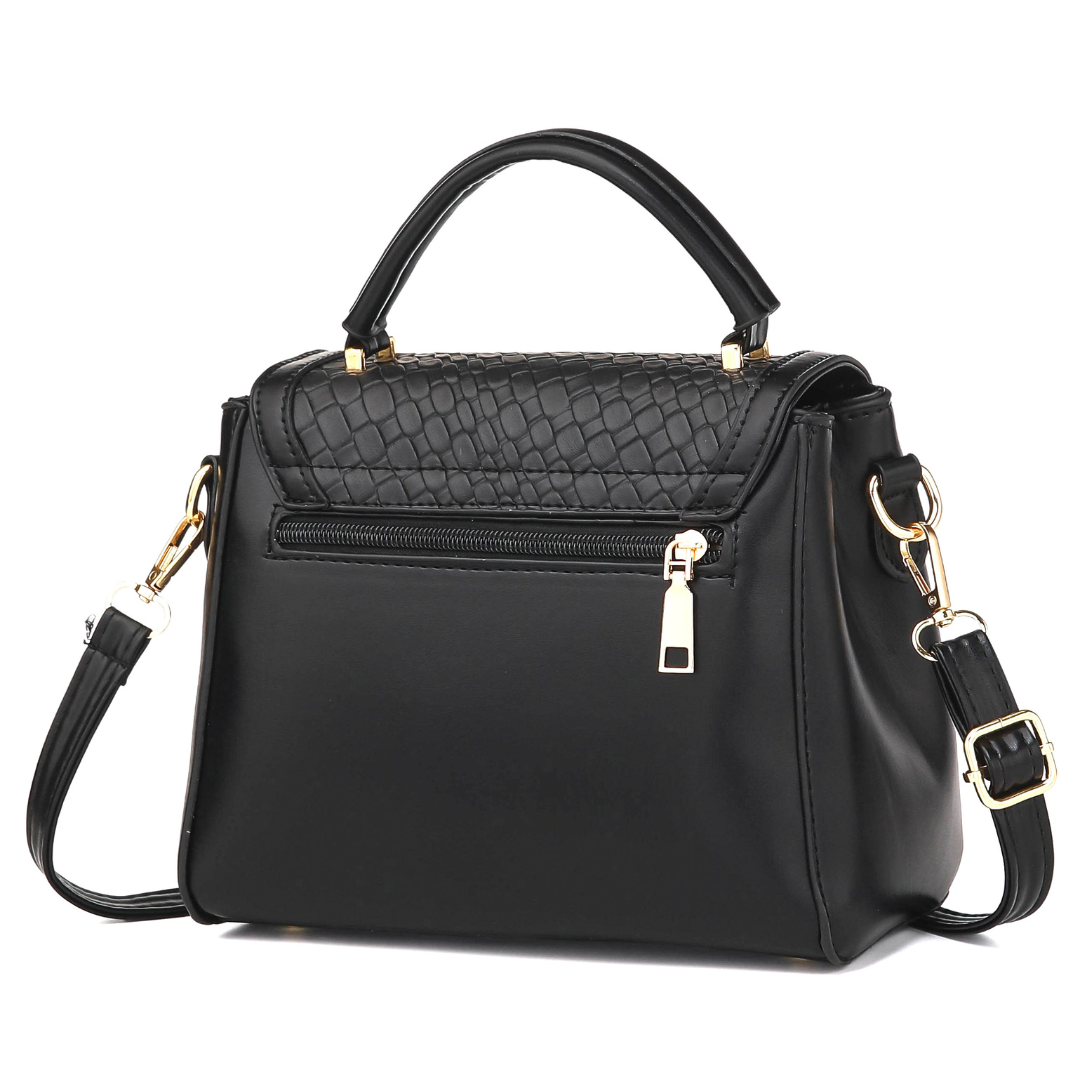 The Croc Charm Satchel – Black Luxe Edition