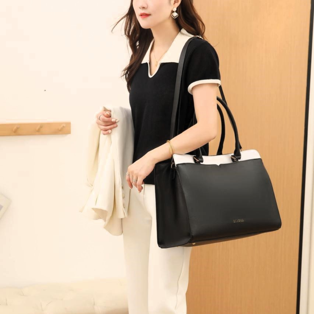 Stellar Monochrome Carryall – Silhouette Executive Laptop Tote