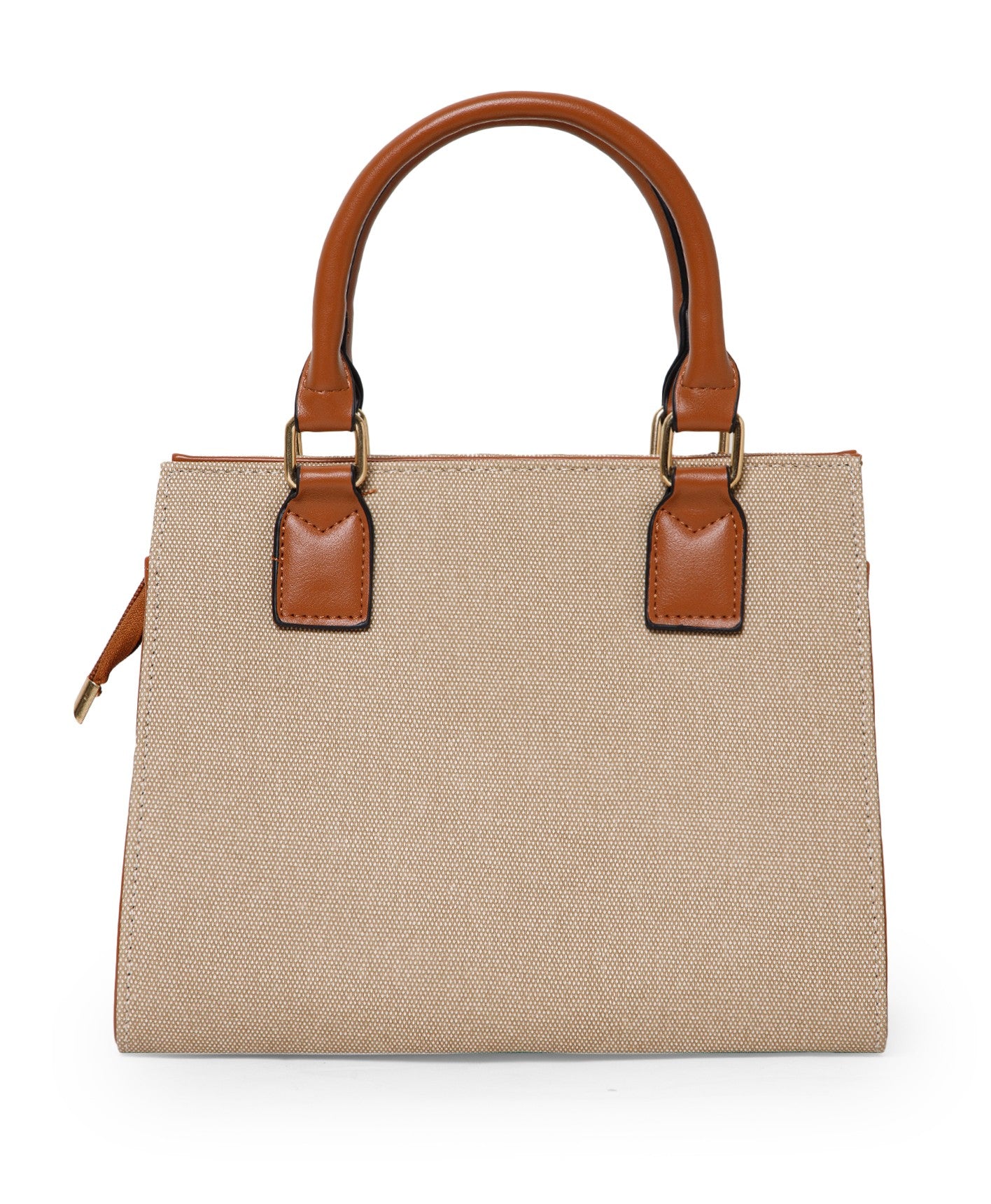 Classic Canvas Pocket Tote Bag – Beige & Tan Edition