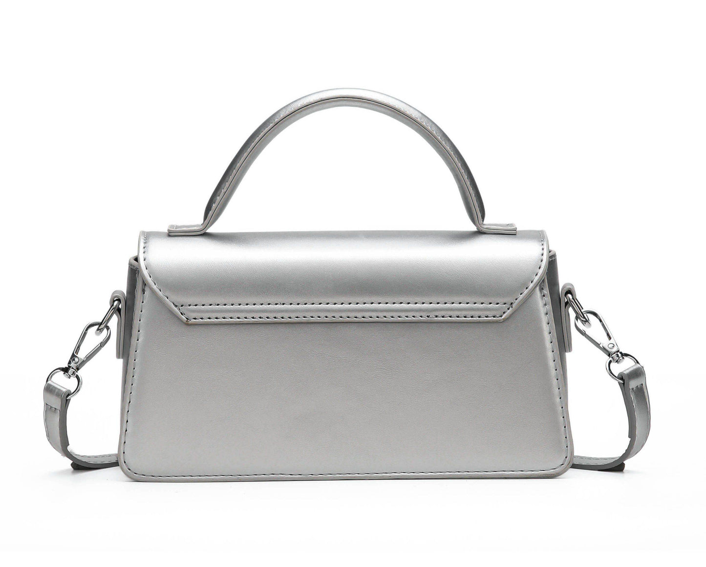 Classic Top Handle Shoulder Bag – Silver Edition
