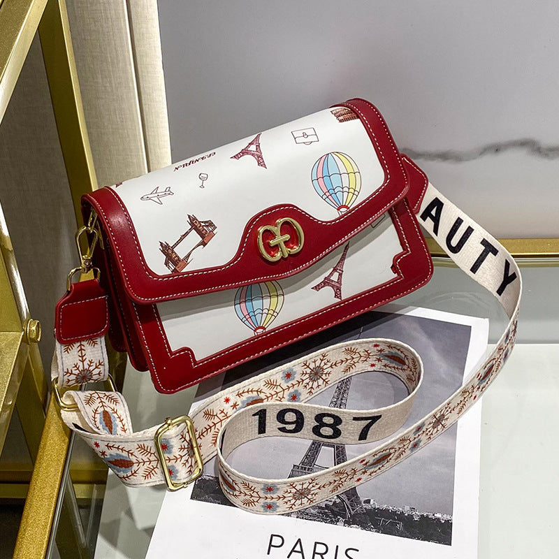 The Parisian Traveler Crossbody in Rouge & Ivory