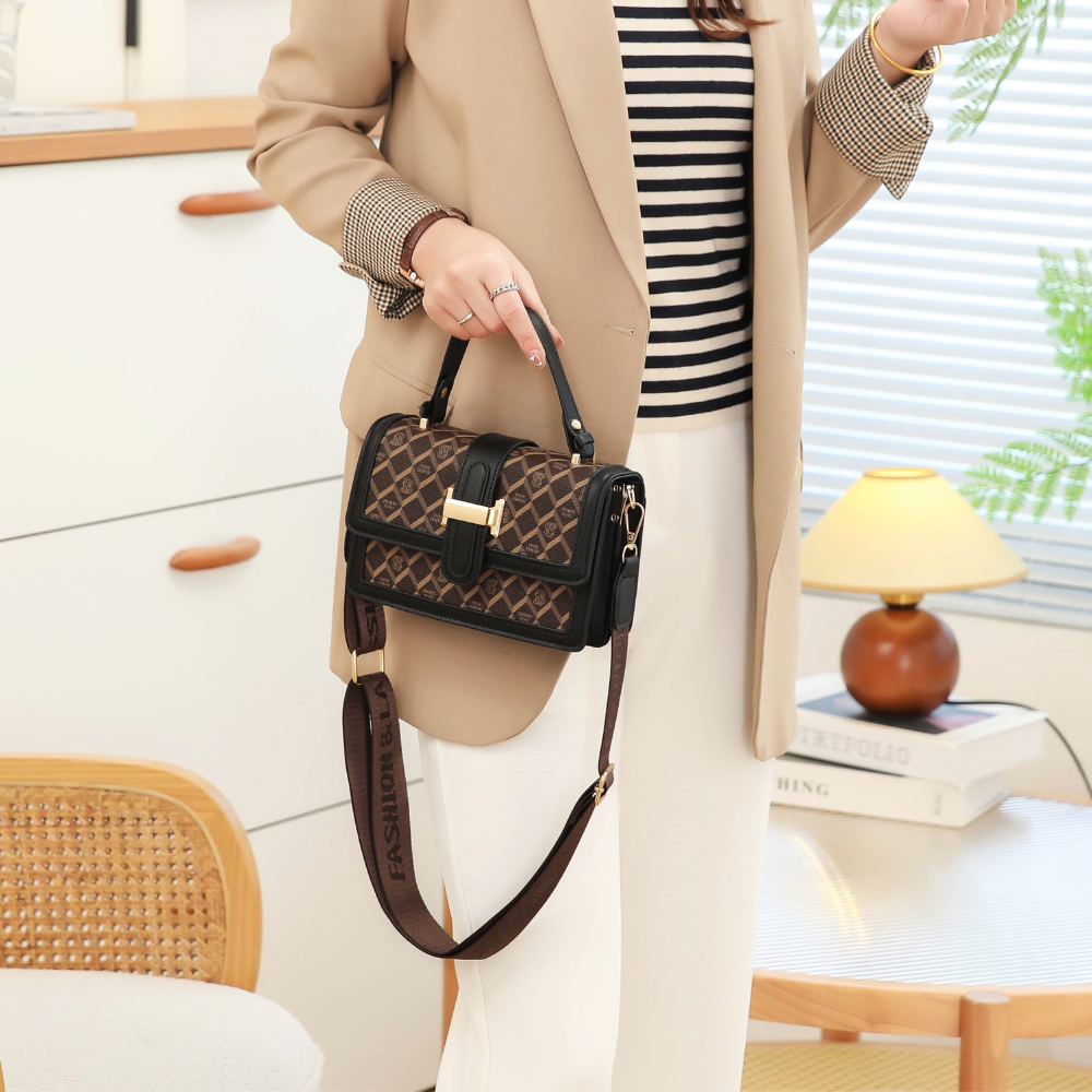 Luxe Grid Satchel