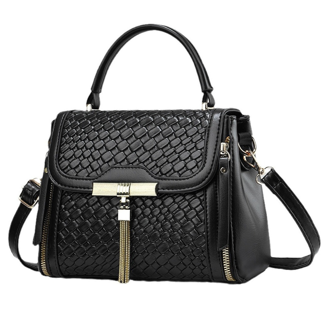 The Croc Charm Satchel – Black Luxe Edition
