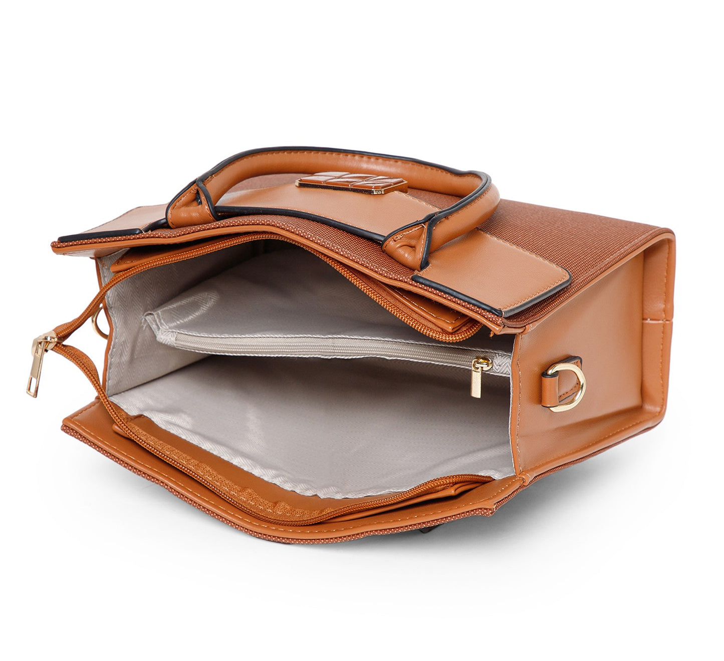 Classic Top Handle Structured Bag – Tan Edition