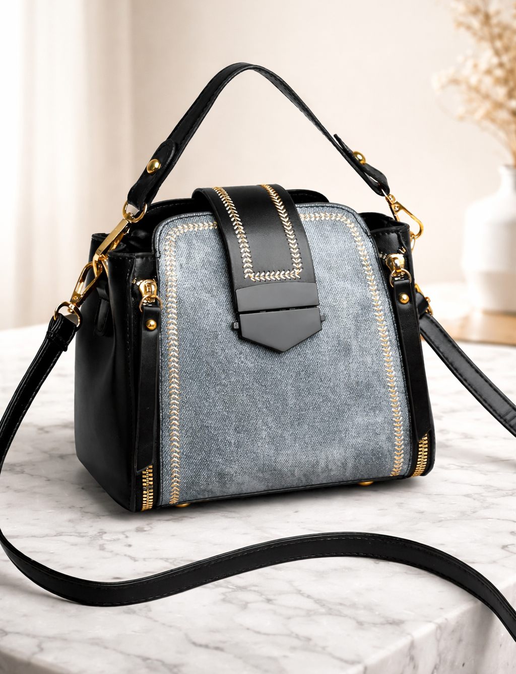 The “Urban Denim” Top Handle Bag