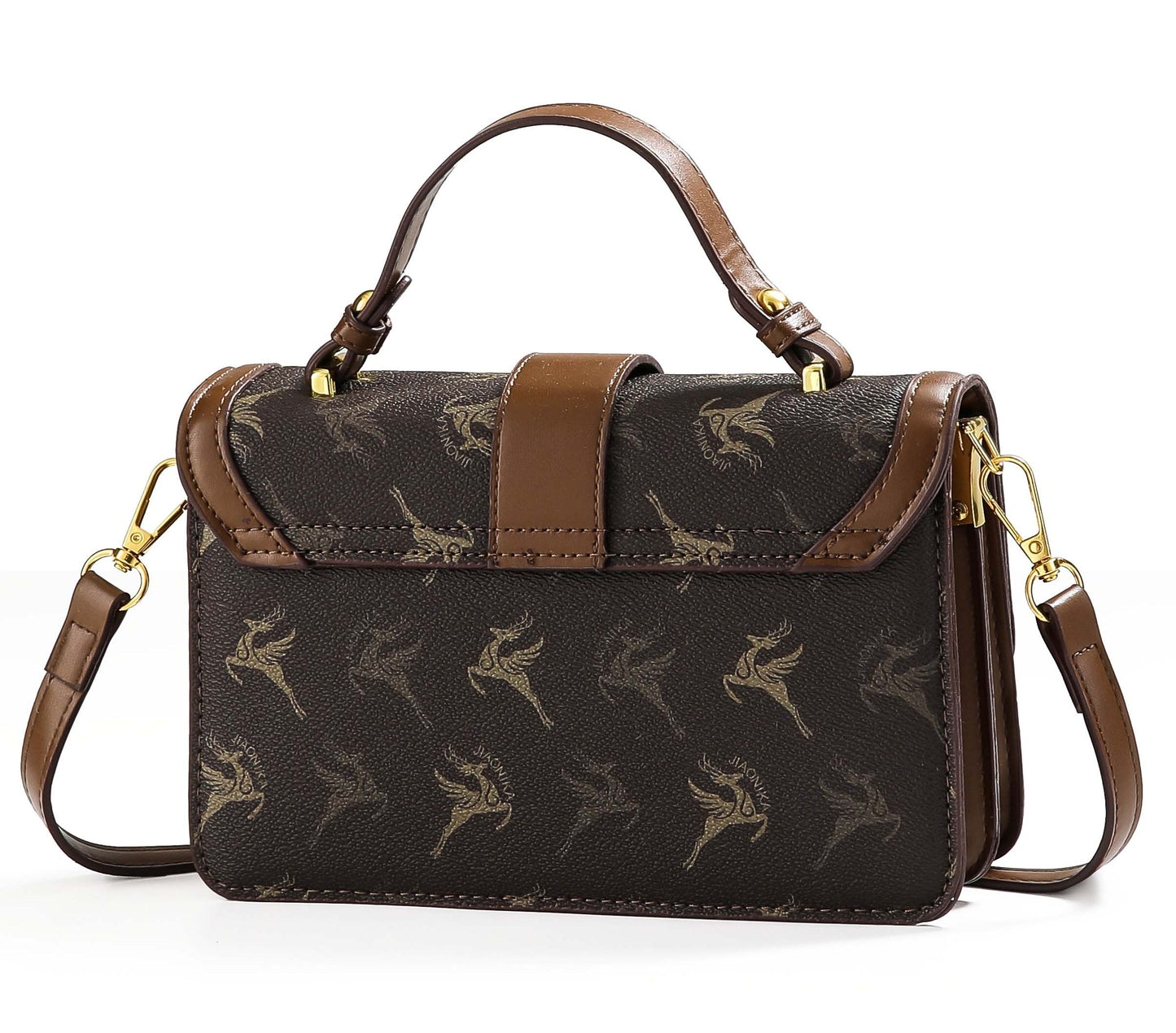 Elegant Structured Top Handle Satchel – Brown Edition
