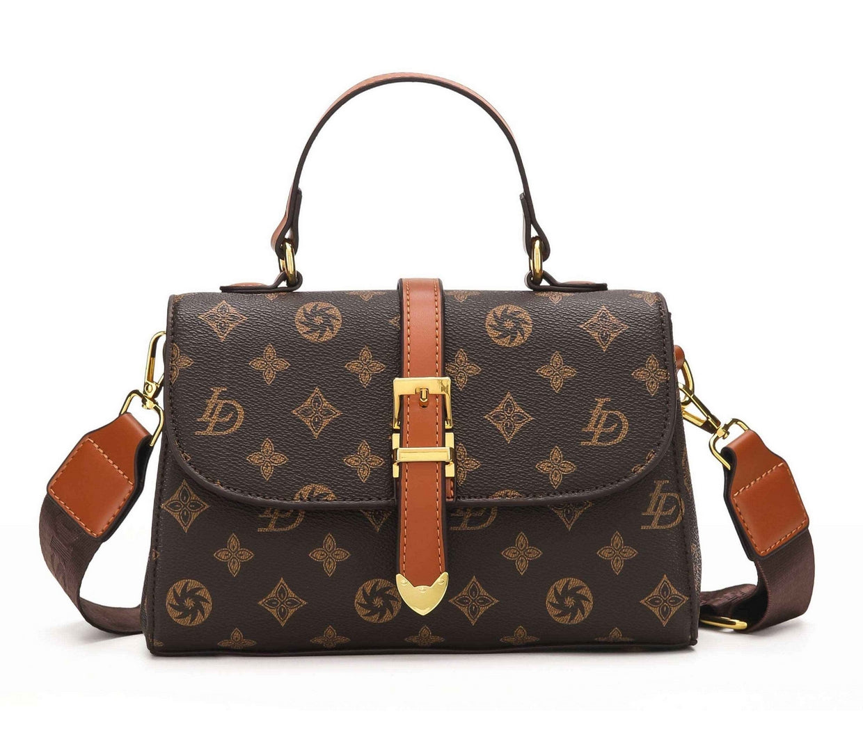 Classic Monogram Top Handle Crossbody Bag – Brown Edition