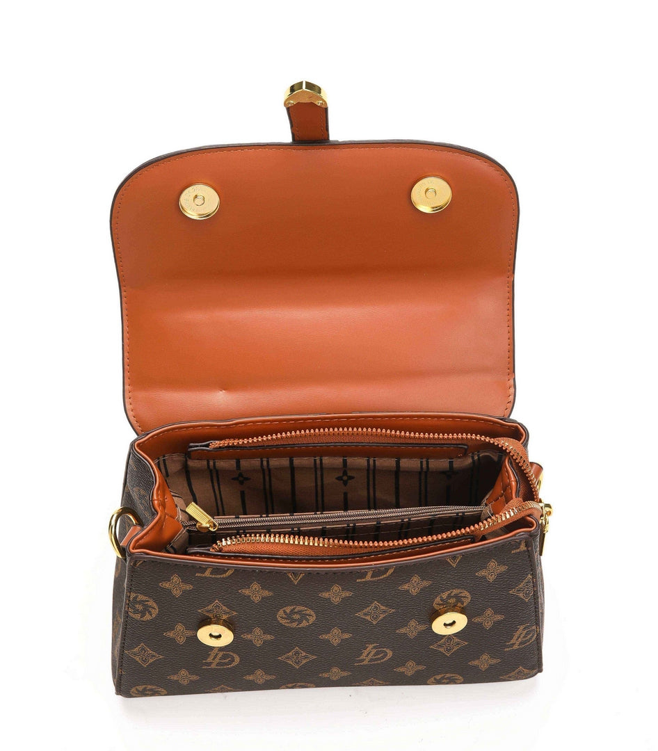 Classic Monogram Top Handle Crossbody Bag – Brown Edition