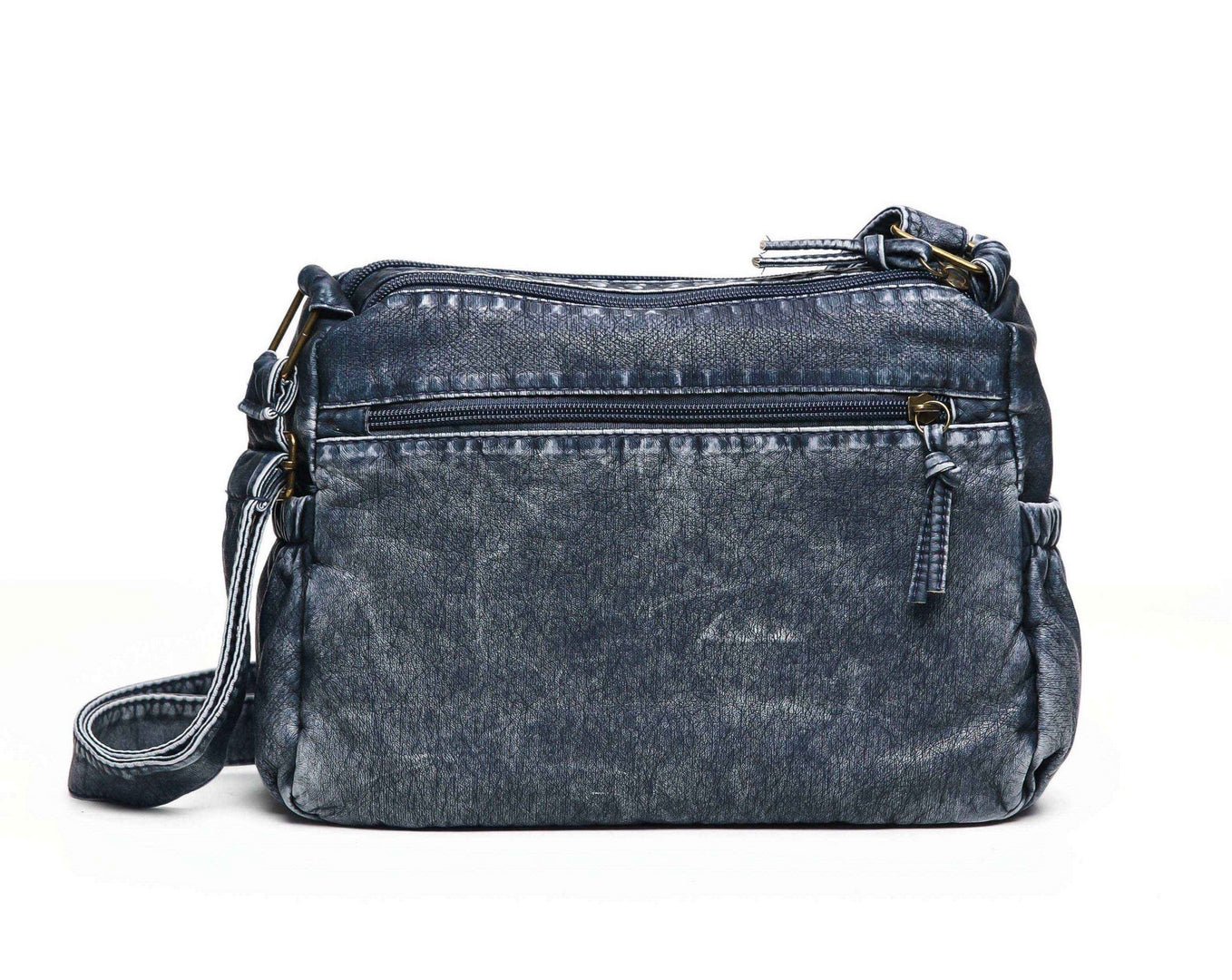 Vintage Multi-Pocket Shoulder Bag – Denim Blue Edition