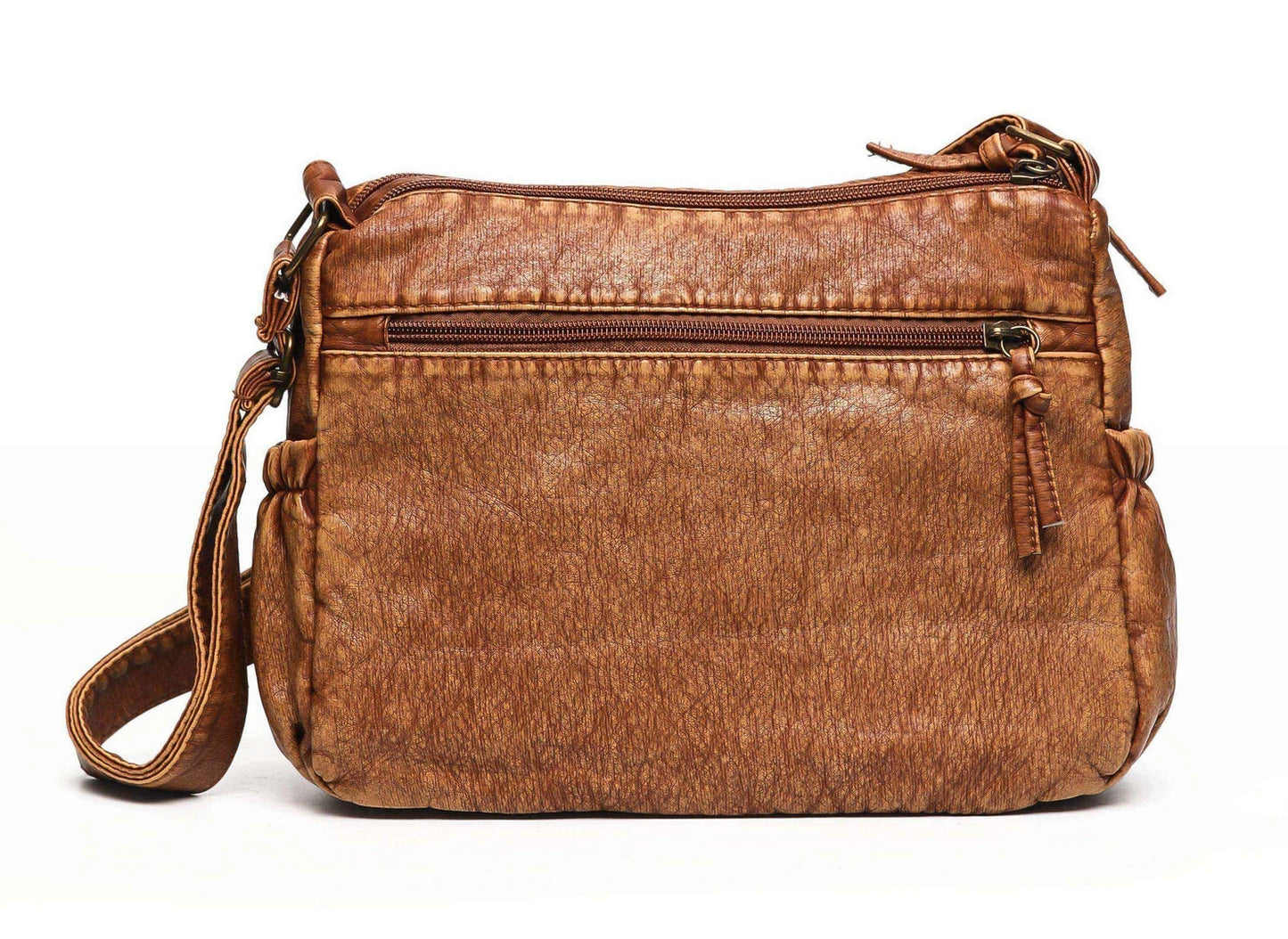 Vintage Multi-Pocket Shoulder Bag – Tan Edition