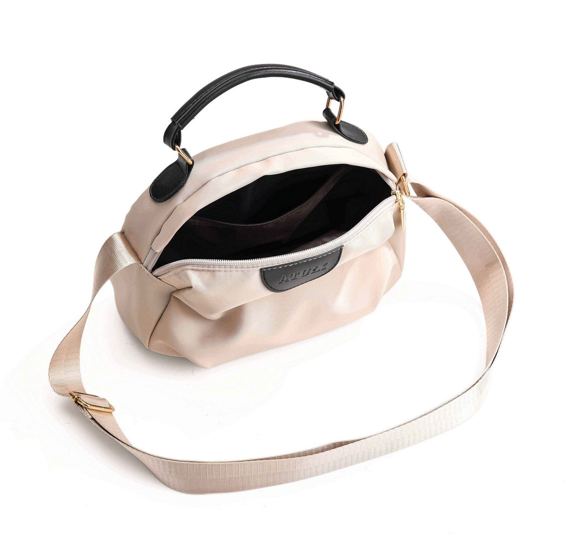 Casual Top Handle Crossbody Bag – Beige Edition