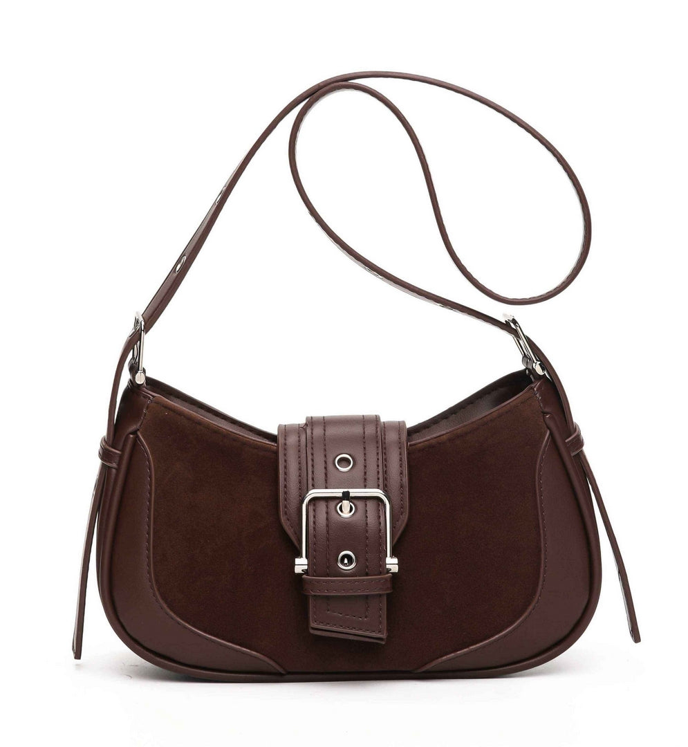 Vintage Buckle Shoulder Bag – Chocolate Brown Edition