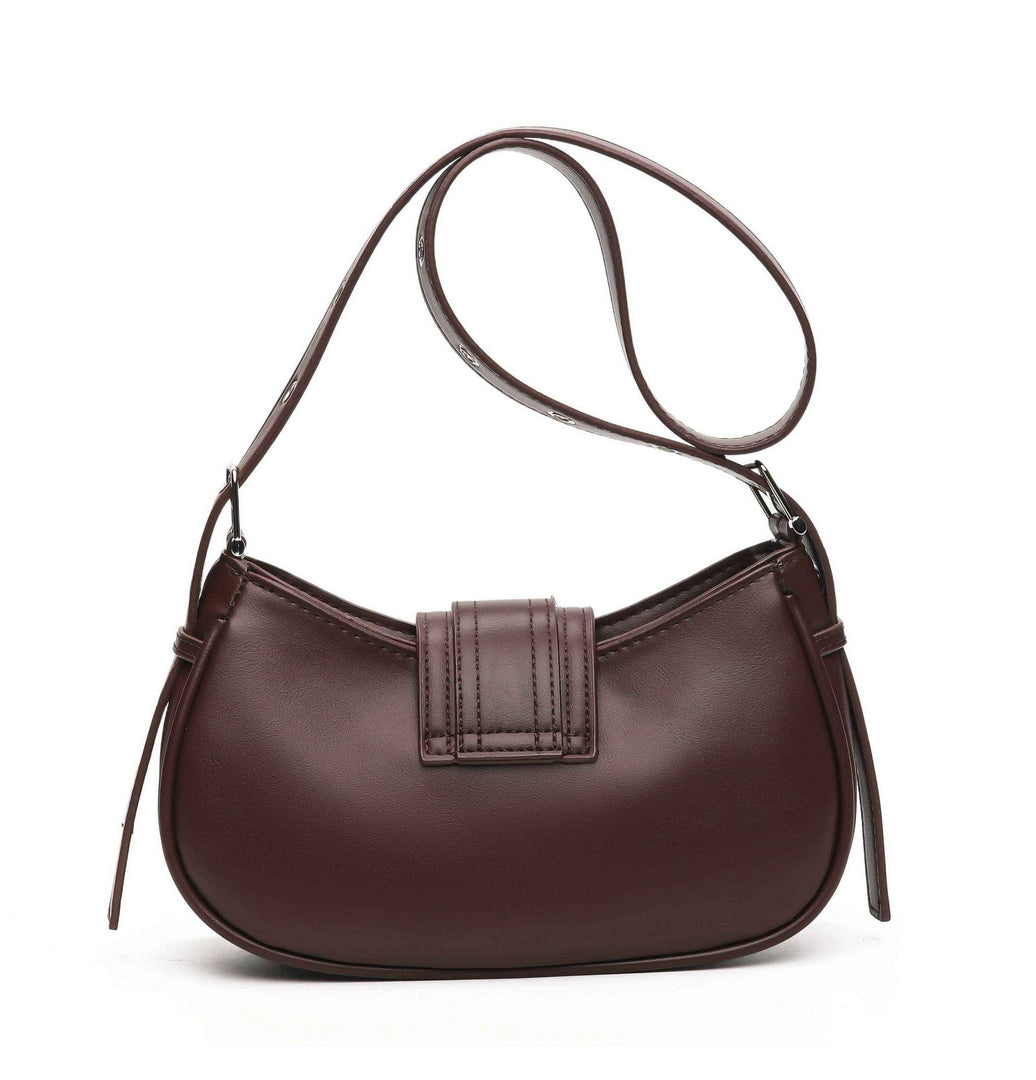 Vintage Buckle Shoulder Bag – Chocolate Brown Edition