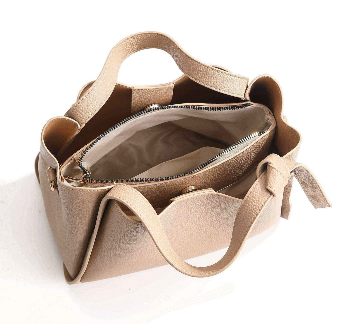 Minimalist Bucket Tote Bag – Beige Edition