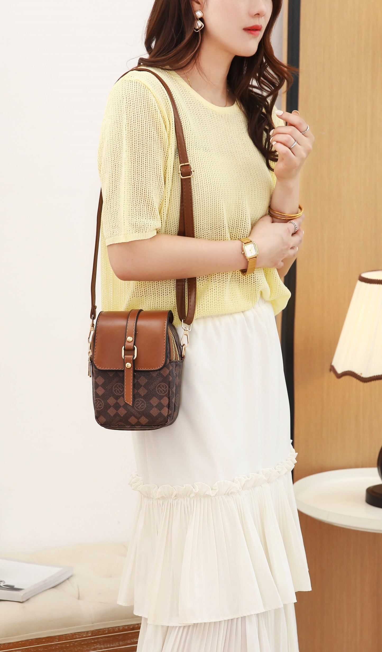 Grid Luxe Crossbody