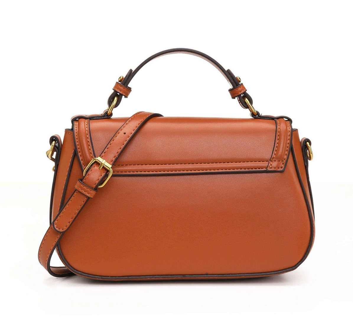 Elegant Top Handle Crossbody Bag – Tan Brown Edition