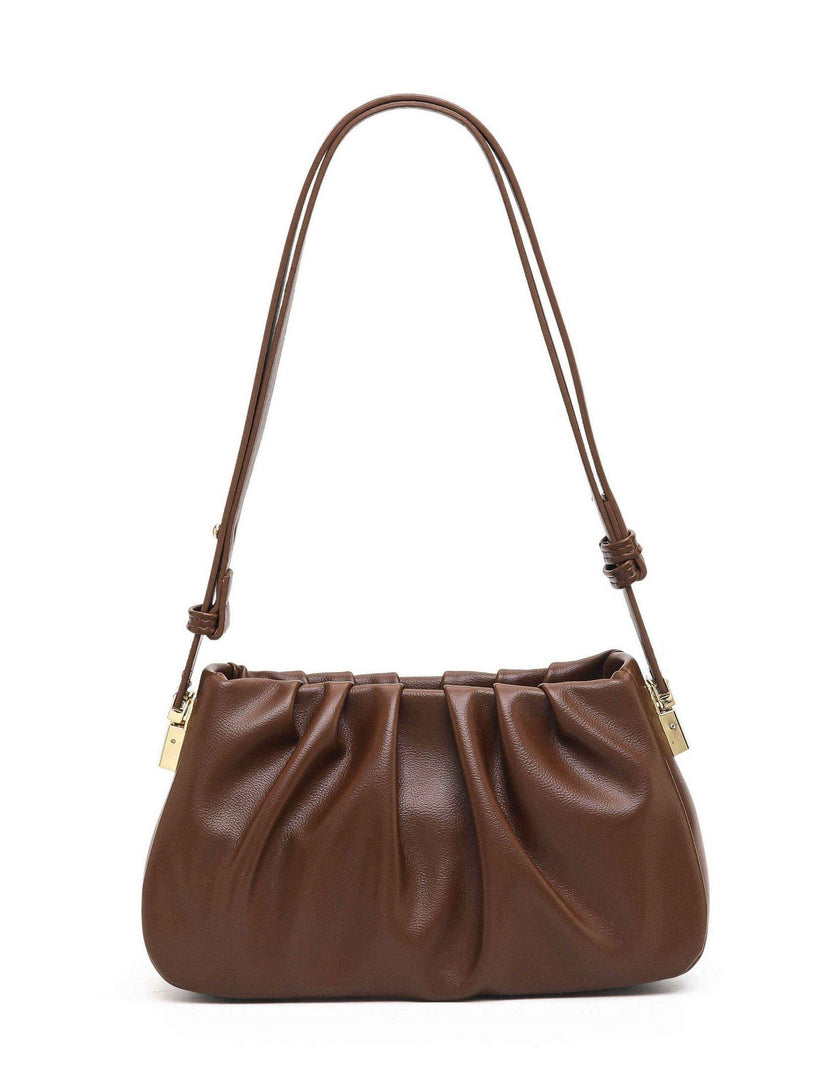 Soft Pleated Shoulder Bag – Chocolate Brown Edition