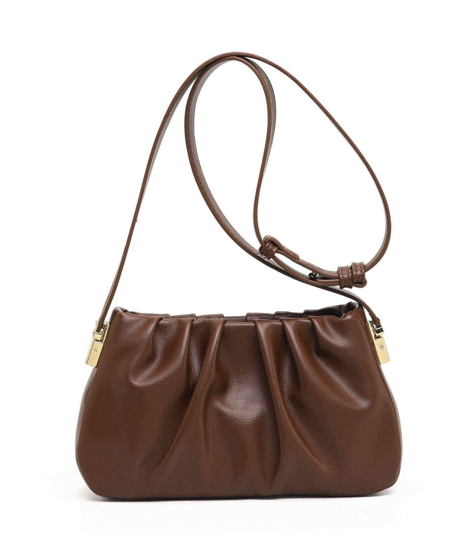 Soft Pleated Shoulder Bag – Chocolate Brown Edition