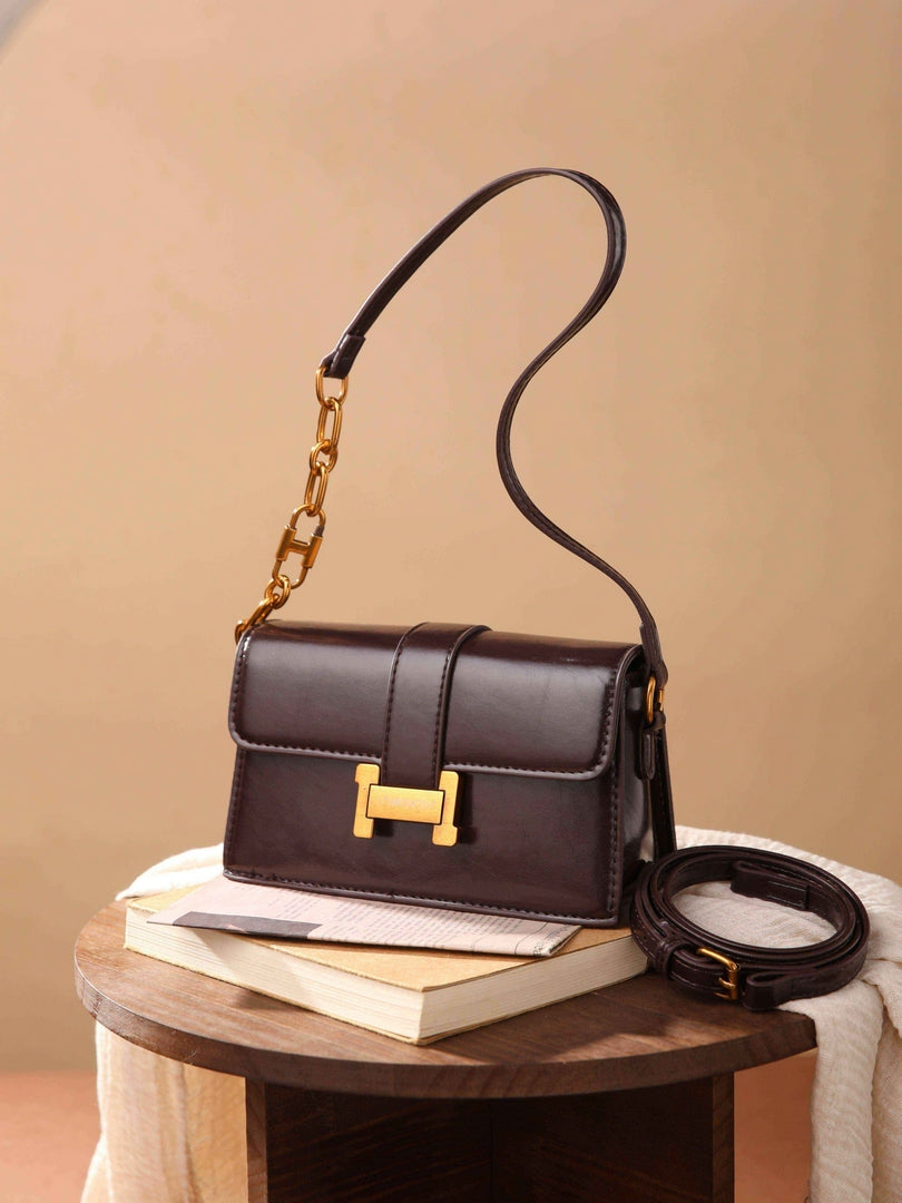 Classic Chain Shoulder Bag – Espresso Brown Edition