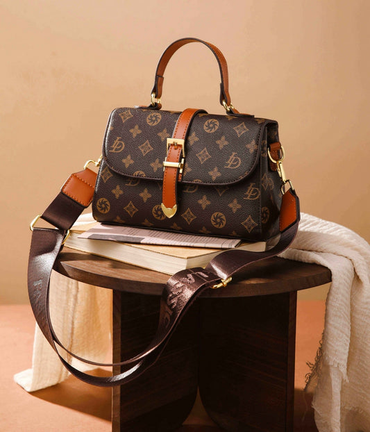 Classic Monogram Top Handle Crossbody Bag – Brown Edition
